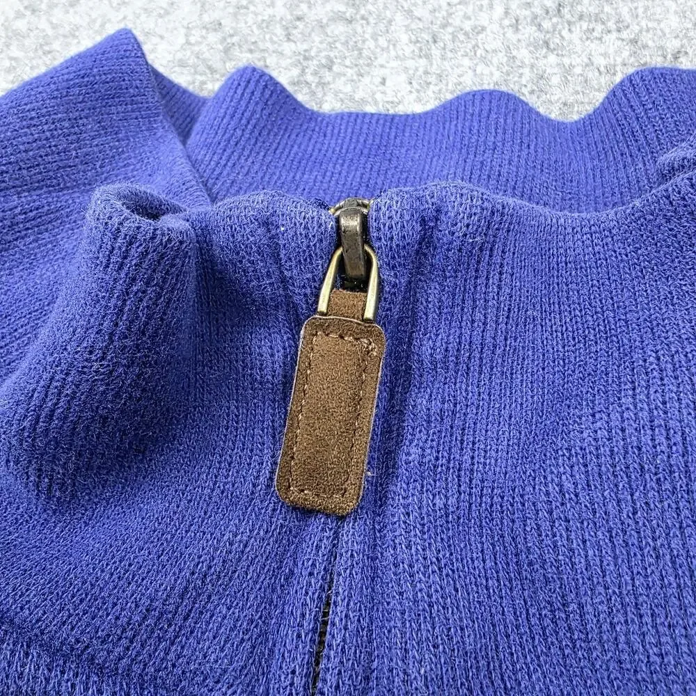 Polo Ralph Lauren Sweater Mens XXL Blue 1/4 Zip Pullover Red Pony Knit Preppy - Picture 12 of 16